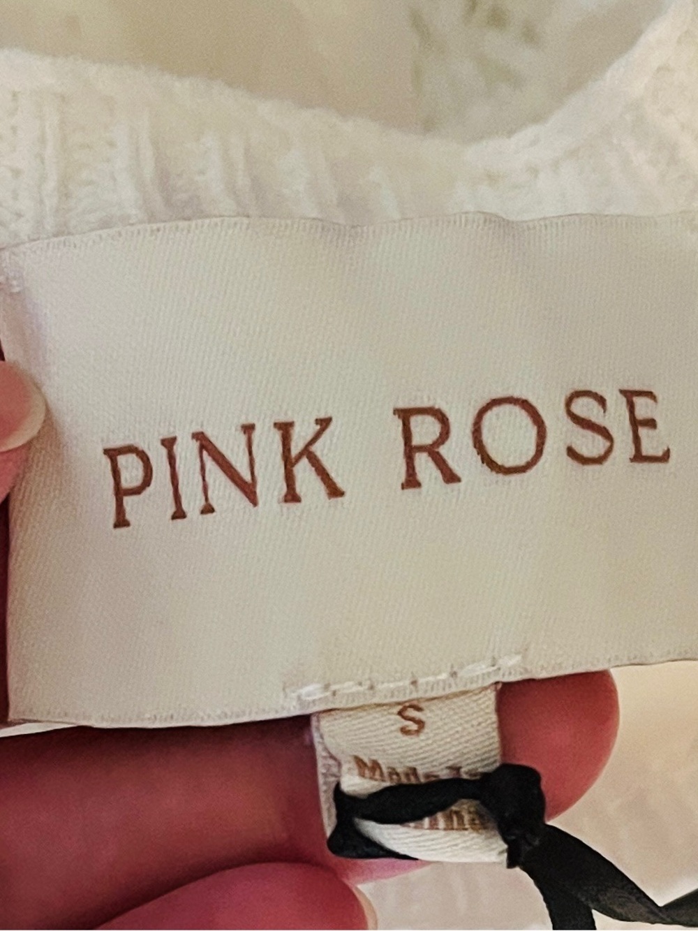 Pink Rose White Knit Tank with Floral Embroidery - Picture 2 of 7